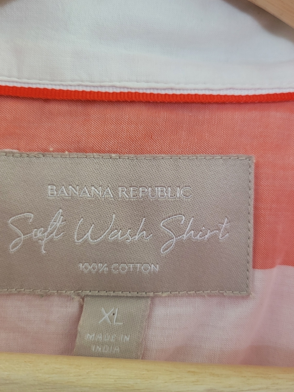 BANANA REPUBLIC Soft Wash Striped Button Up Shirt 100% Cotton Size XL Summer - Picture 3 of 10